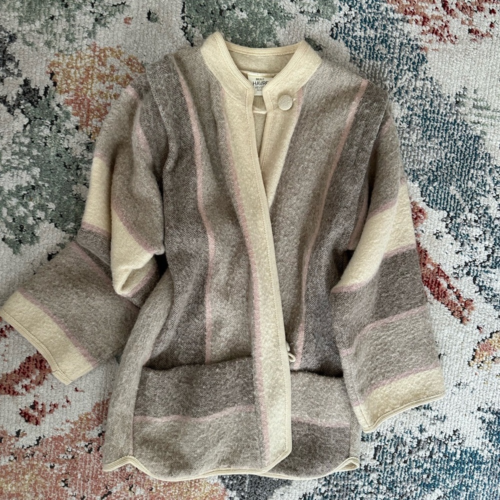 Vintage Berit Havre Vevstue Norway Women’s Pure Wool Coat Wide Sleeve size small - Picture 14 of 16